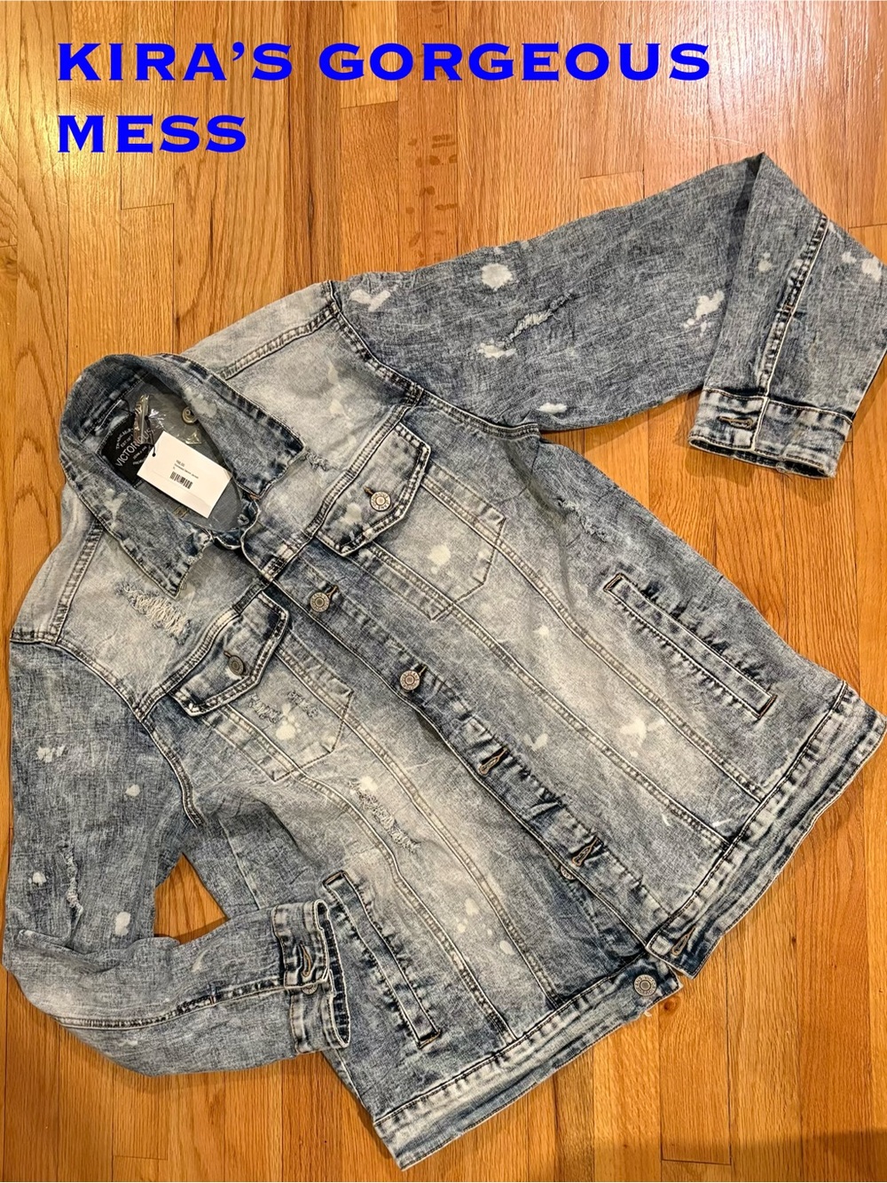 ❤️‍🔥BNWT❤️‍🔥 VICTORIOUS Distressed Light Blue Denim Jacket -